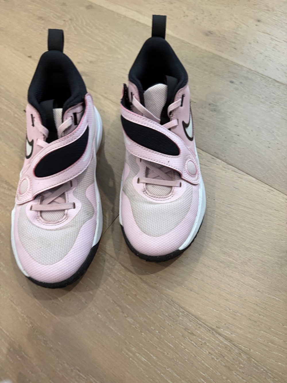 Nike Kids Pink and Black Team Hustle D11 Basketball Sneakers